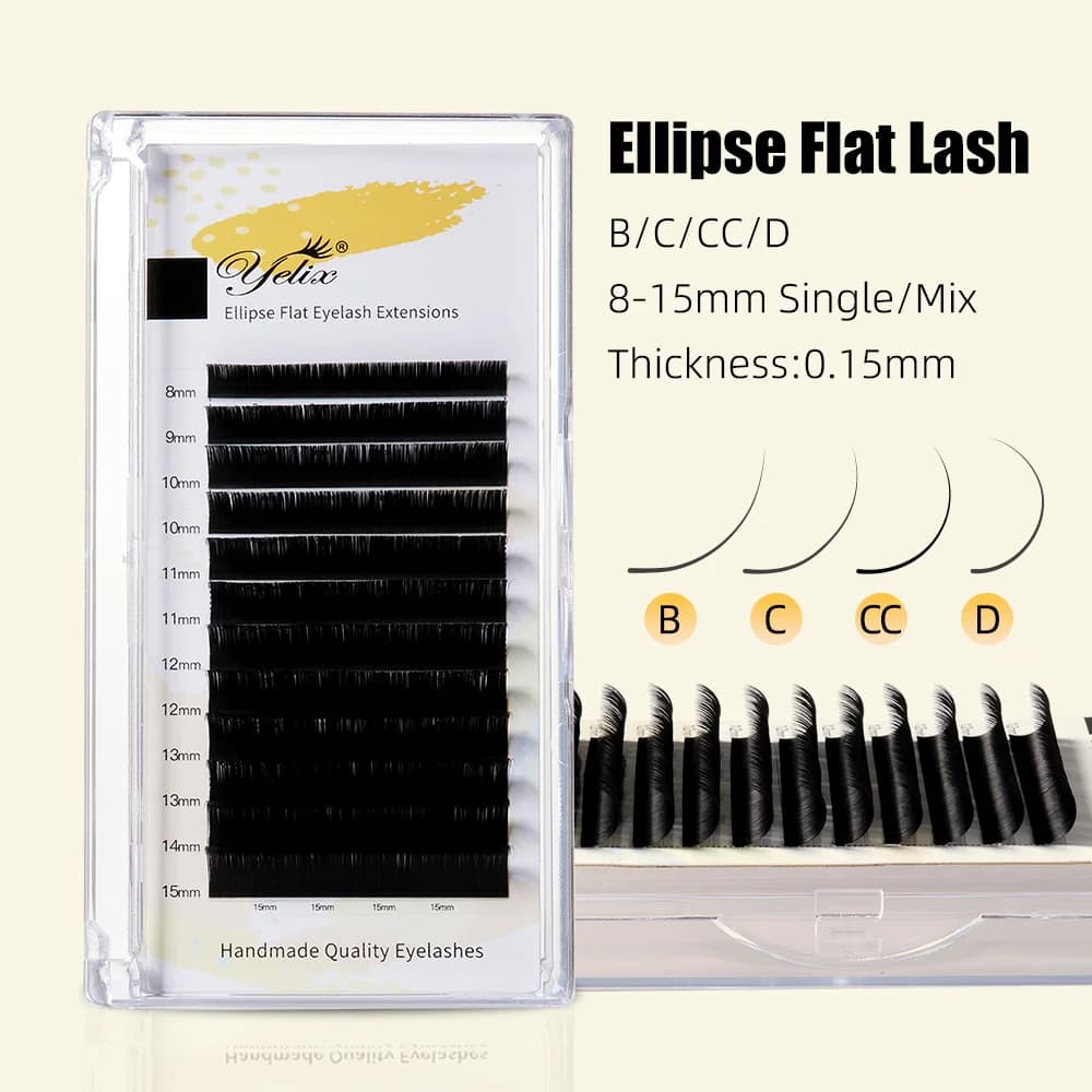 Rzęsy Matte Black Split Tip 0.15mm, 12 rzędów
