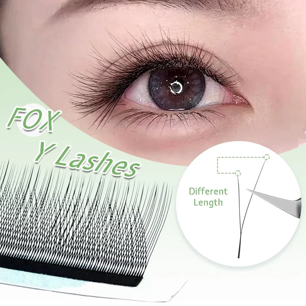 Fox Eye 1D Y Shape Gotowe Wachlarze Volume 8-13mm