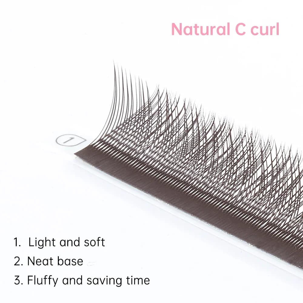 Brązowe rzęsy pojedyncze Y-shape 0,05mm C Curl