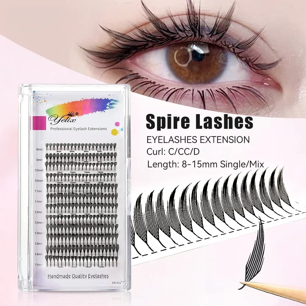 Rzęsy pojedyncze Feather Shape Spire Brazilian Volume